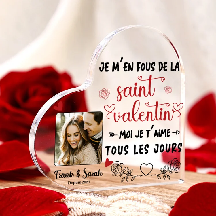 Plaque acrylique personnalisée avec nom et personnages Cadeau d'anniversaire  de St Valentin pour couple - CALLIE