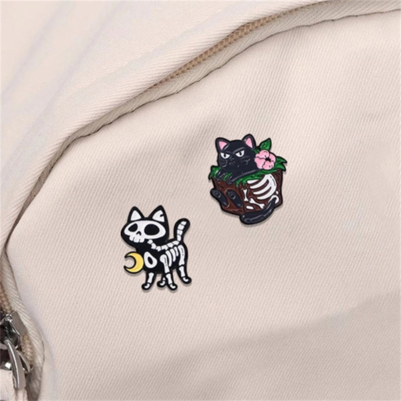 Cute Cat Skull Alloy Unisex Brooches