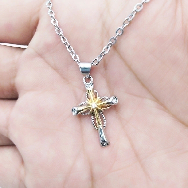 Cute Gothic Korean Style Cross 304 Stainless Steel Pendant Necklaces Halloween Children'S Day National Day3