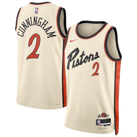 Unisex Detroit Pistons Cade Cunningham  White 2024/25 Swingman Player Jersey - City Edition