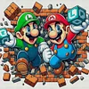 Super Mario-11CT Stamped Cross Stitch 45*45cm