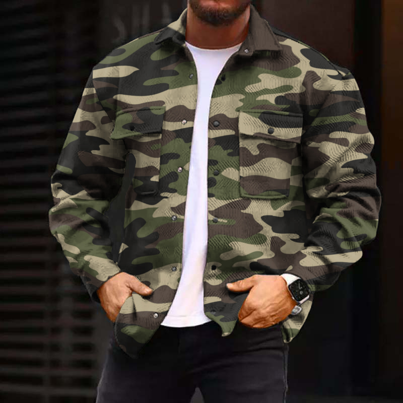 Men's Camouflage Causal Long Sleeve Shirts Jacket
