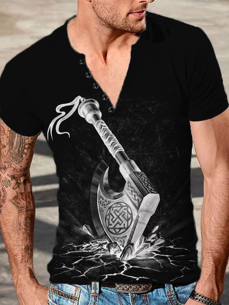 Men's Viking Warrior Axe Short Sleeve T Shirt