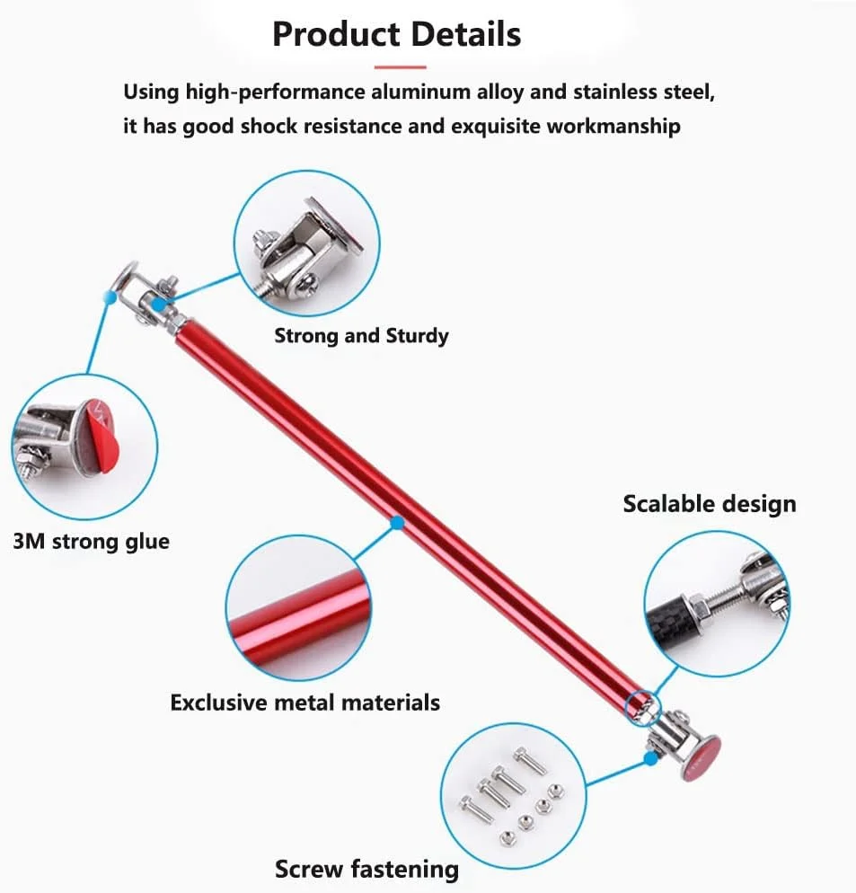 Front Bumper Lip Splitter Diffuser Strut Rod Tie Bars Splitter Support Rods 