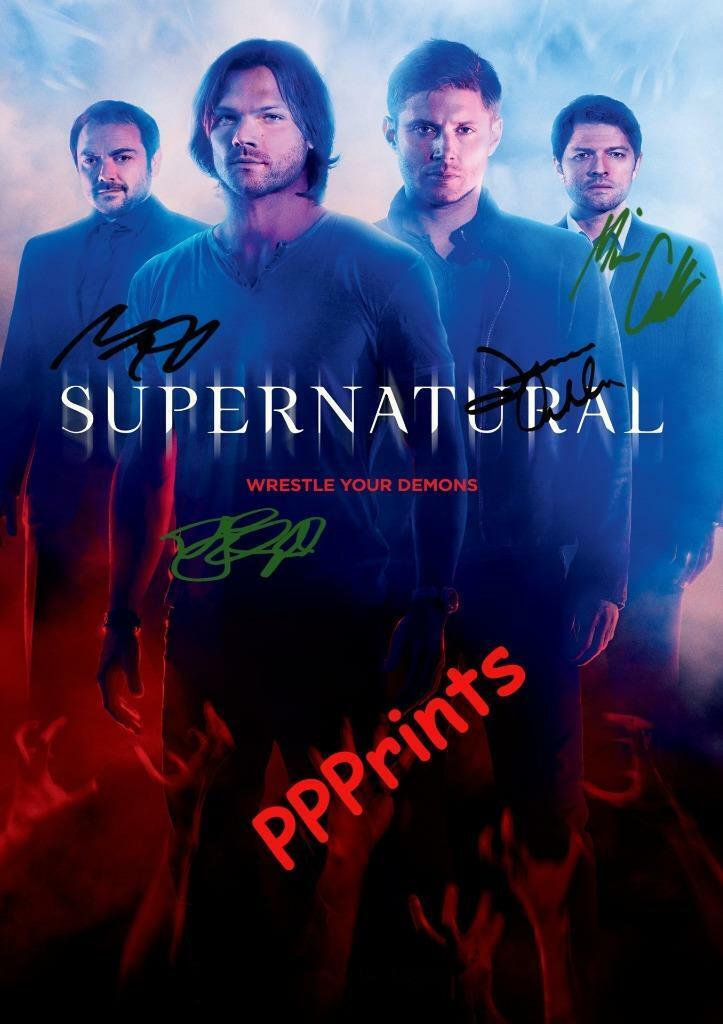 SUPERNATURAL CAST ACKLES PADALECKI SIGNED AUTOGRAPHED 10X8 REPRO Photo Poster painting PRINT