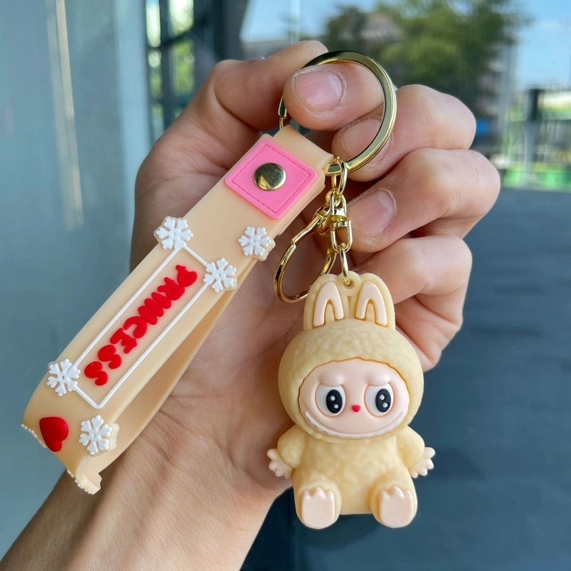 2 Pieces Cute Cartoon Character Pvc Unisex Keychain
