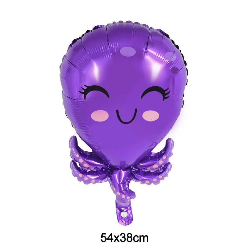 5Pcs Sea Horse Ocean World Animal Foil Balloons Under the Sea Party Kids Mermaid Birthday Party Decoration Baby Shower Supplies