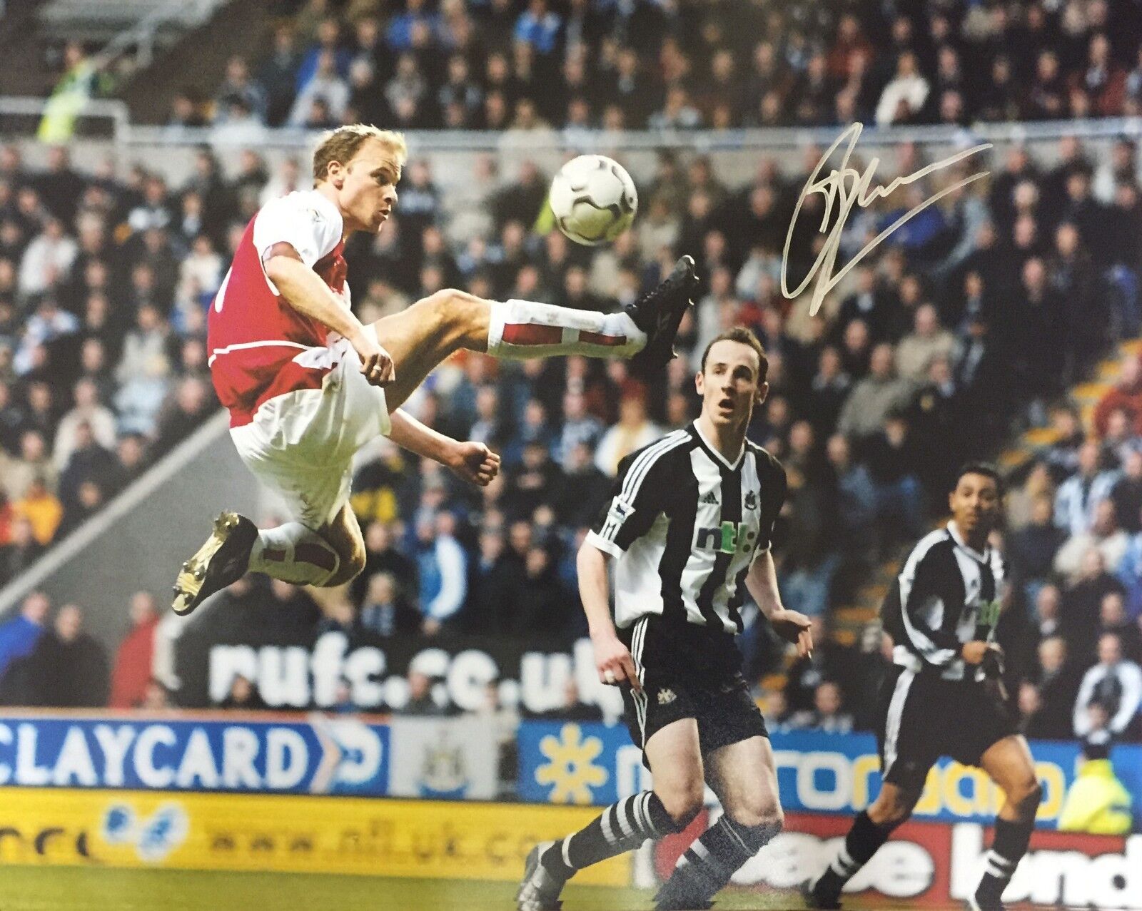 RARE DENNIS BERGKAMP SIGNED ARSENAL GUNNERS 16x20 FOOTBALL Photo Poster painting COA & PROOF