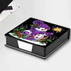 (US Local)5D DIY PU Snowman Diamond Painting Notecard Box Gem Art Sticky Note Holder
