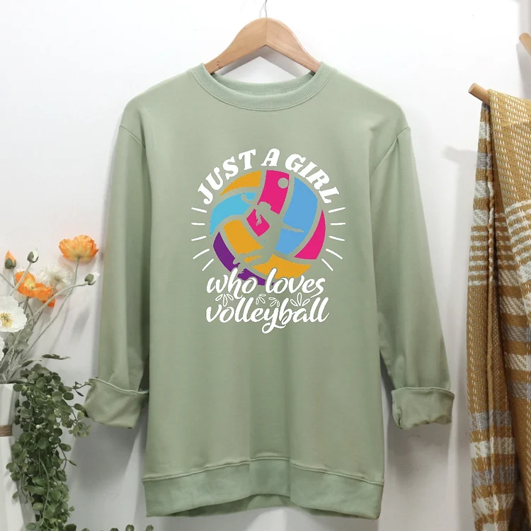 Just a Girl Who Loves Volleyball Women Casual Sweatshirt-Annaletters