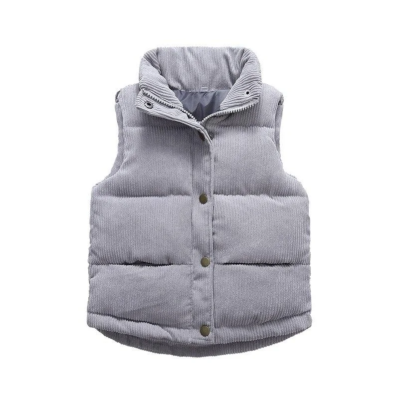2021 New Children's Autumn  Cotton Jackets Vest To Keep Warm Boys And Girls Solid Color Casual Kids Vest For 3-10 Years