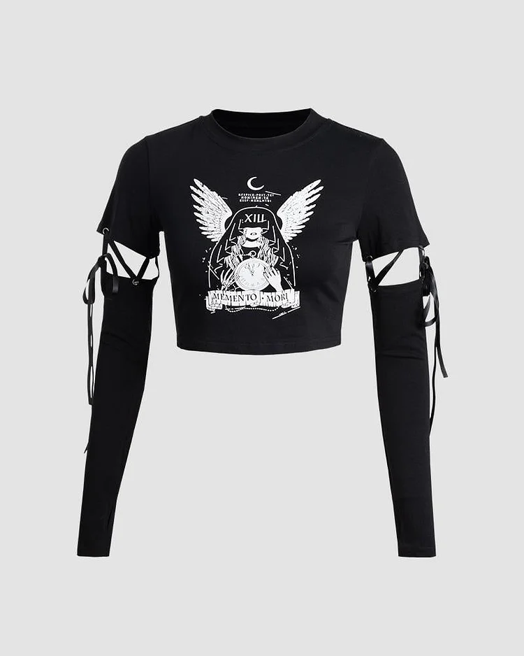 Memento Mori Winged Psychic Cropped Top