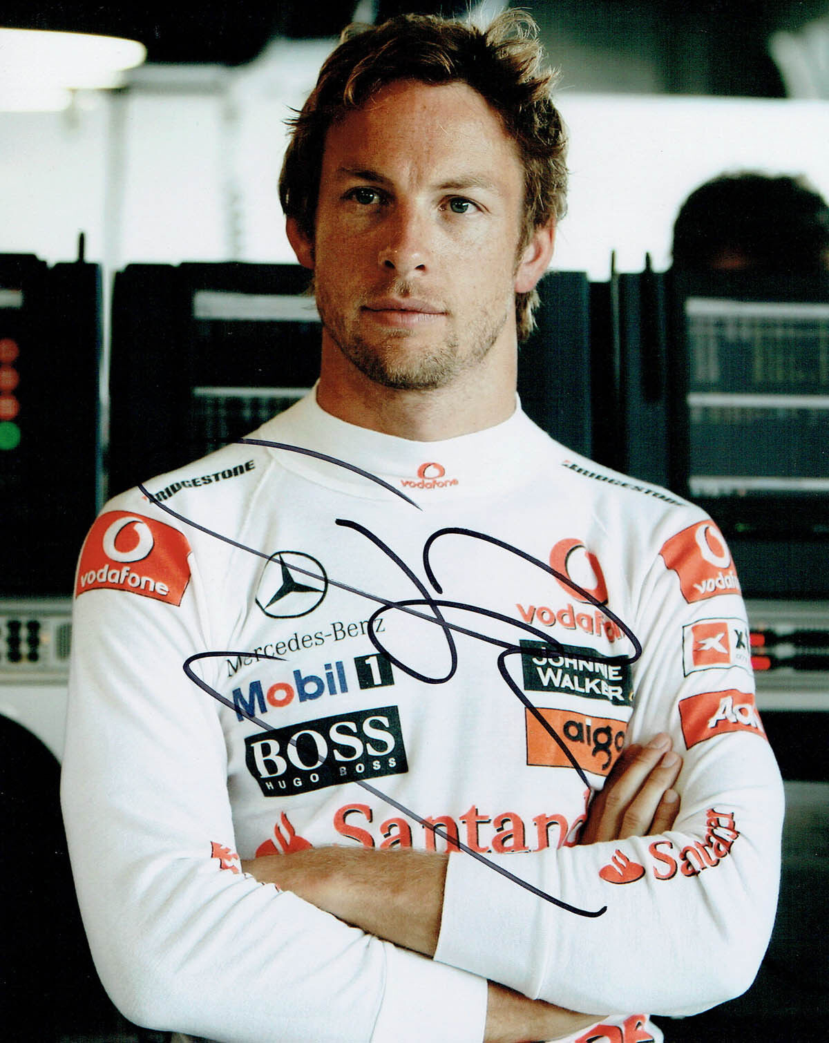 Jenson Button SIGNED Autograph 10x8 Photo Poster painting AFTAL COA Formula 1 F1 Driver