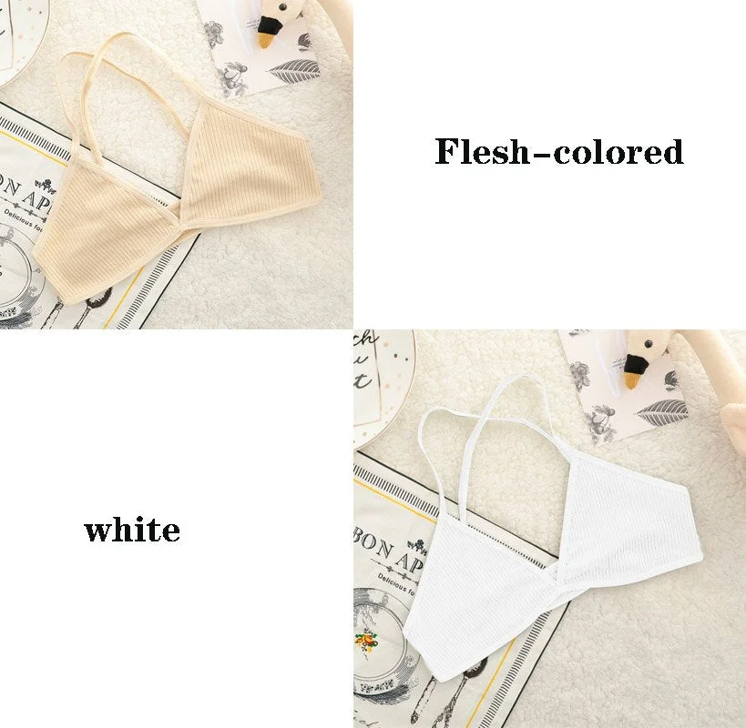 Comfortable sexy female bra thin cotton French sexy bra deep V wireless push chest bra without steel ring seamless bra