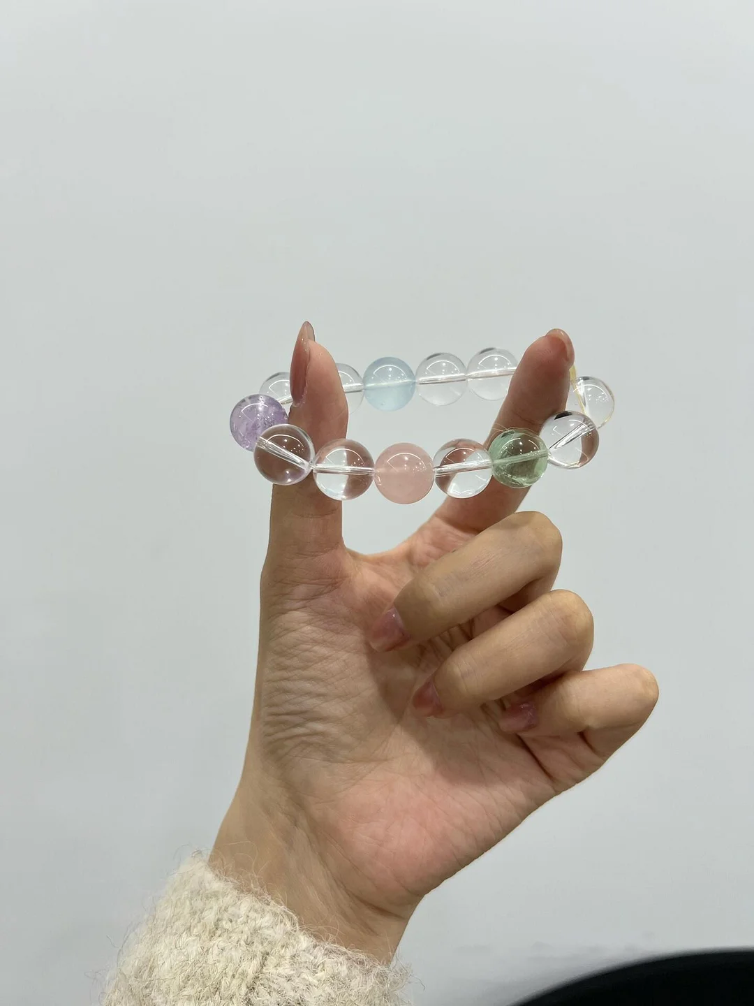 Crystal Fluorite Round Beads Multi-treasure Bracelet