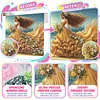 Seaside Golden Gown Lady Special Shaped 5D DIY Partial Drill Diamond Painting Kits 30x30cm Diamond Art Kit for Adults Home Decor