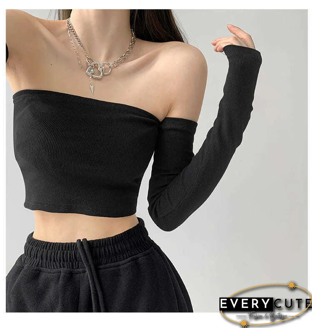 Streetwear Sexy Women Camis Tube Summer Skinny Crop Fashion Harajuku Removable Sleeve Feminine Hip Hop Hot Girls Club Party Jazz