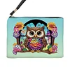 Diamond Painting Owl Fashion Clutch Makeup Coin Storage Bag