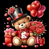 Diamond Painting-DIY Full Round Drill Love Rose Bear