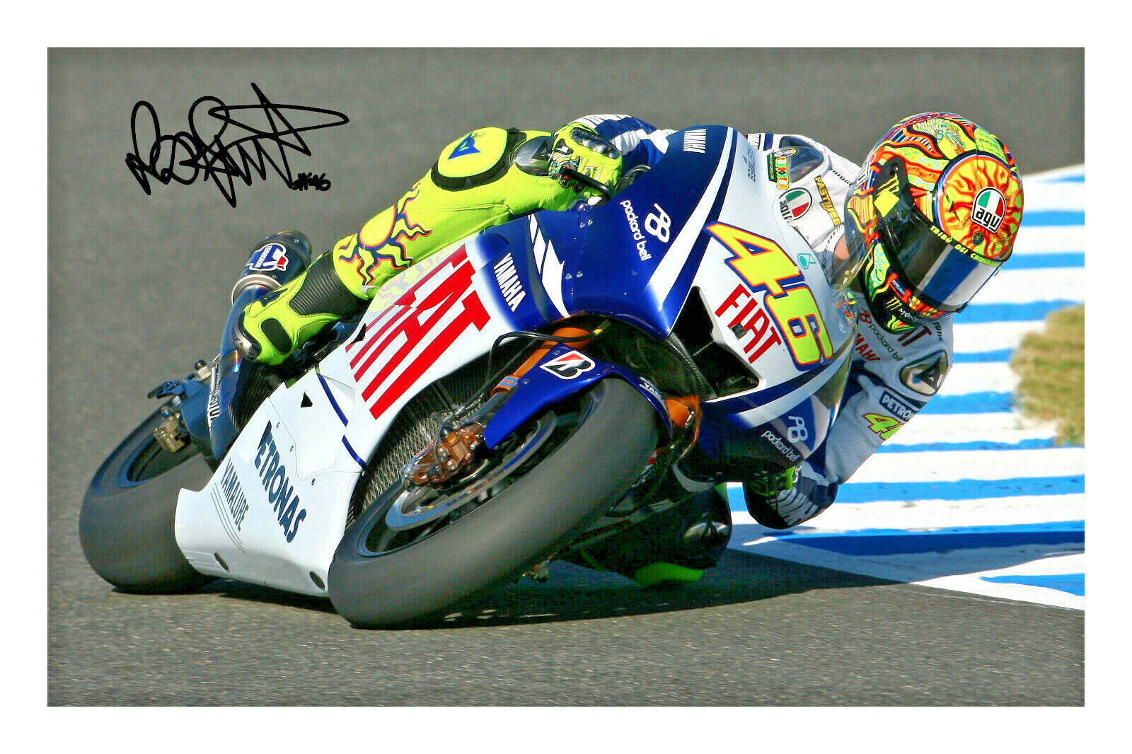 Valentino Rossi Signed A4 Photo Poster painting Print Autograph MotoGP