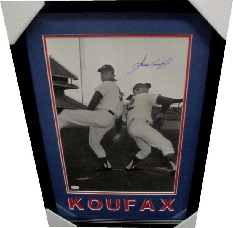 Sandy Koufax Hand Signed Auto 16X20 Photo Poster painting Framed W/ Don Drysdale JSA /32