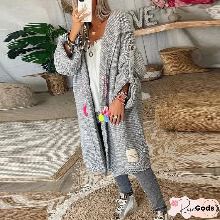 Autumn Winter Fashion Warm Long Knitted Women Elegant Lazy Thicken Loose Sweater Jackets Casual Adjustable Long Sleeve Solid Tops