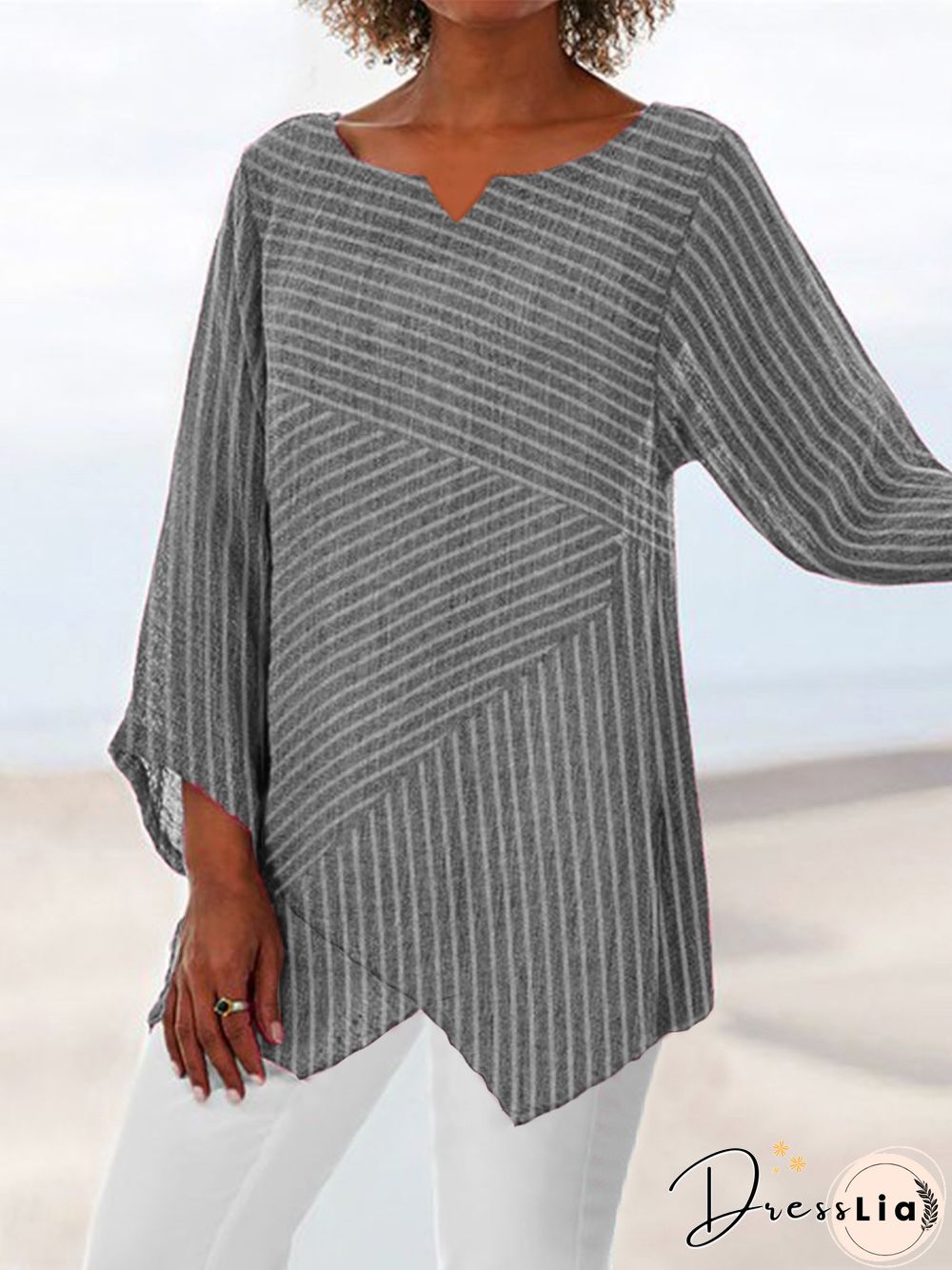 Long Sleeve Striped Tops