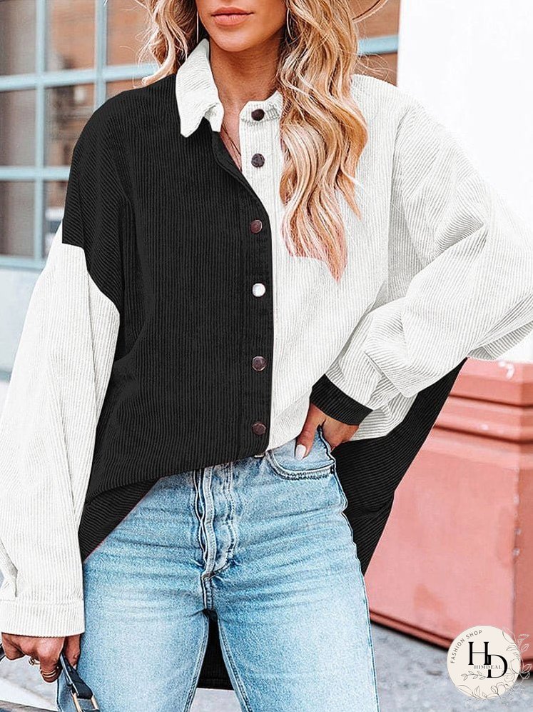 Statement Corduroy Colorblock Jacket