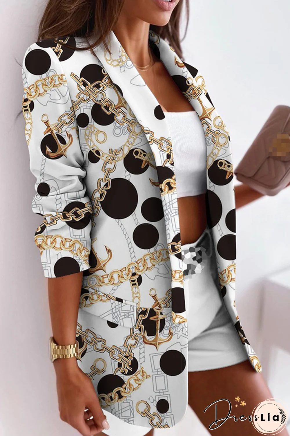 Casual Solid Split Joint Turndown Collar Outerwear