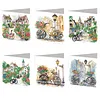 6pcs DIY Diamond Painting Greeting Card Set with Envelopes Rhinestone Diamond Art Mosaic Postcards for Birthdays Thanksgiving & Special Occasion
