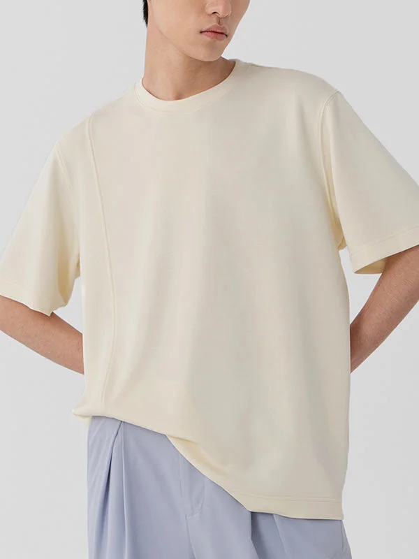 Aonga - Mens Side Slit Solid Short Sleeve T-ShirtJ
