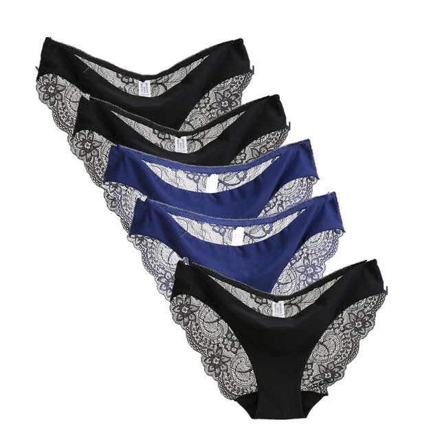 Billionm S-XXL 5 Size Women Sexy Underwear Transparent Hollow Women's Lace Panties Seamless Panty Briefs Intimates