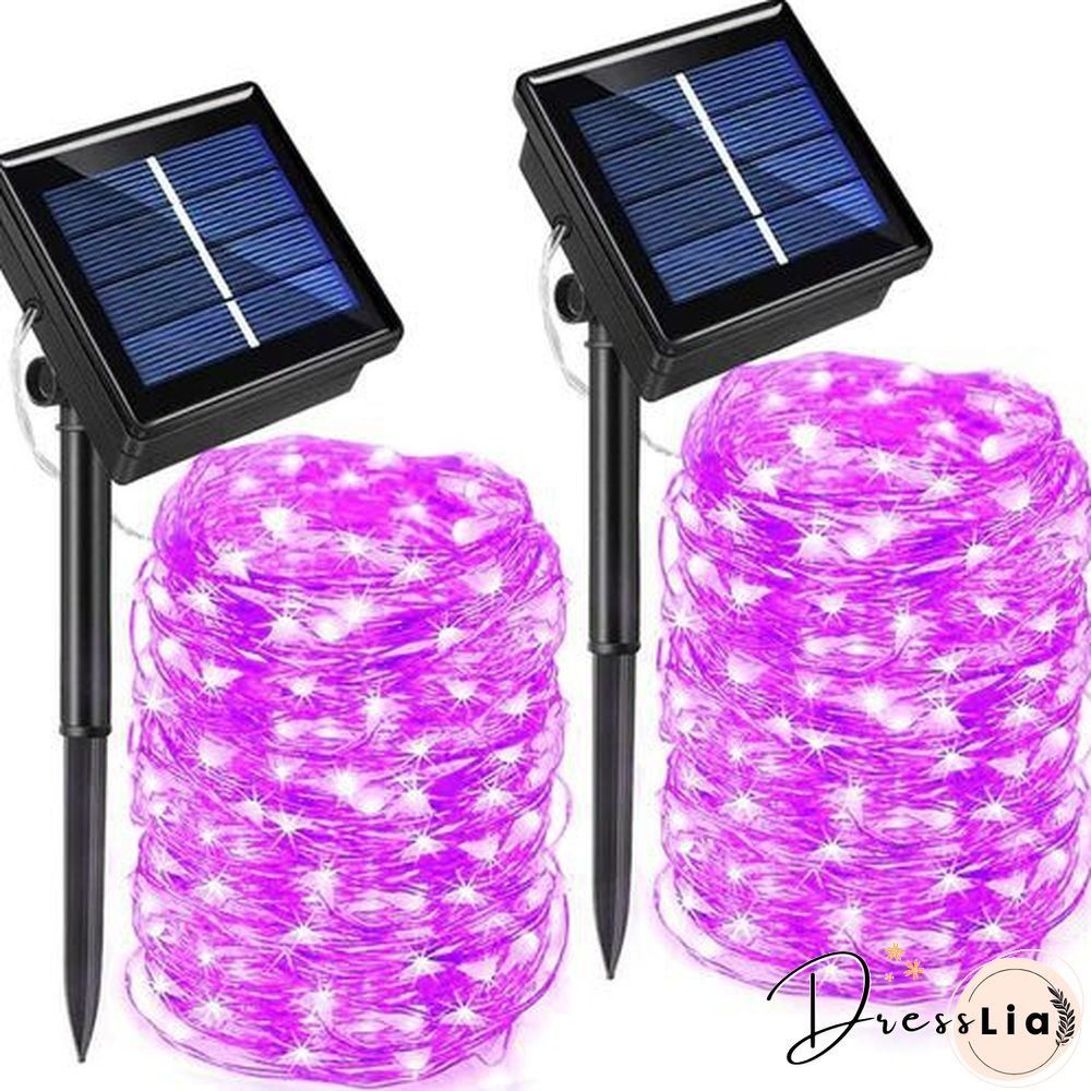 300/200/100/50/10 LED 9COLORS Creative Waterproof 8 Modes Solar Powered Copper Wire String Lights for Outdoor Indoor Home Garden Party Wedding Patio Tree Christmas Decoration