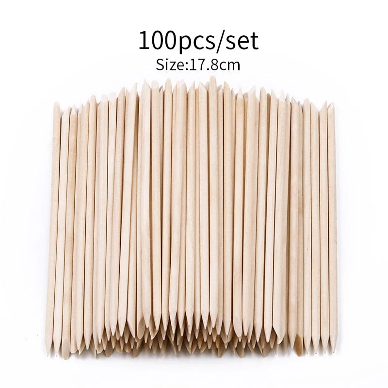 10/20/50/100pcs Wooden Cuticle Pusher Nail Rhinestone Remover Double Head Portable Nail Art Cuticle Remover  Nail Tools-Nail Inspo