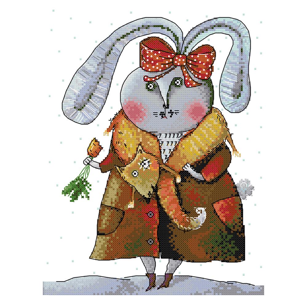 

Wealthy Rabbit - 14CT Stamped Cross Stitch - 35*28cm, 501 Original