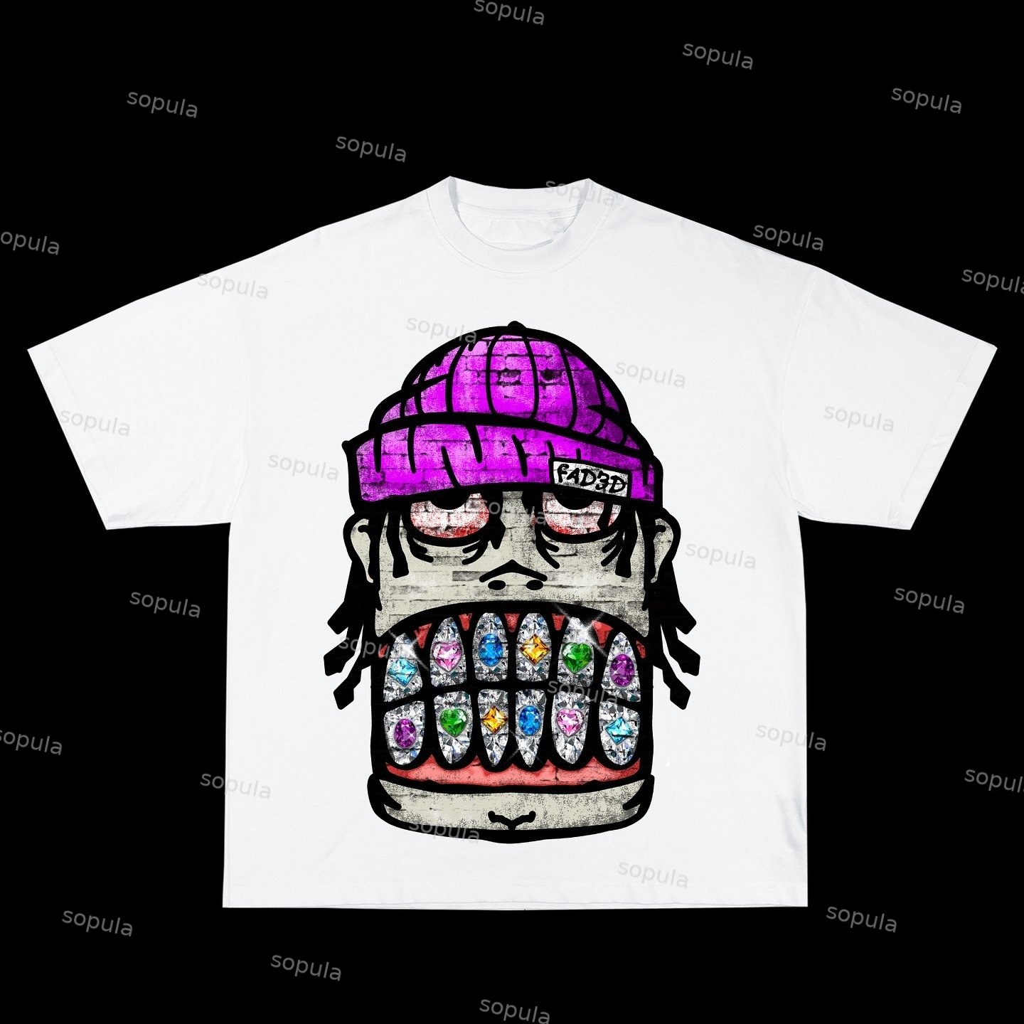 Sopula Vintage Cartoon Portrait Graphics Cotton Cozy T-Shirt - Sopula｜Premium Graphic Tees & Graphic Clothing