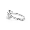 14K White Gold Round and Pear Lab Diamond Toi et Moi Ring with Pave Design