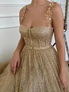 Gold Champagne Sparkling Formal Dress Glittery Party Ball Gown Prom Homecoming Wedding Guest Outfit Maxi Tea Length A Line Sweetheart