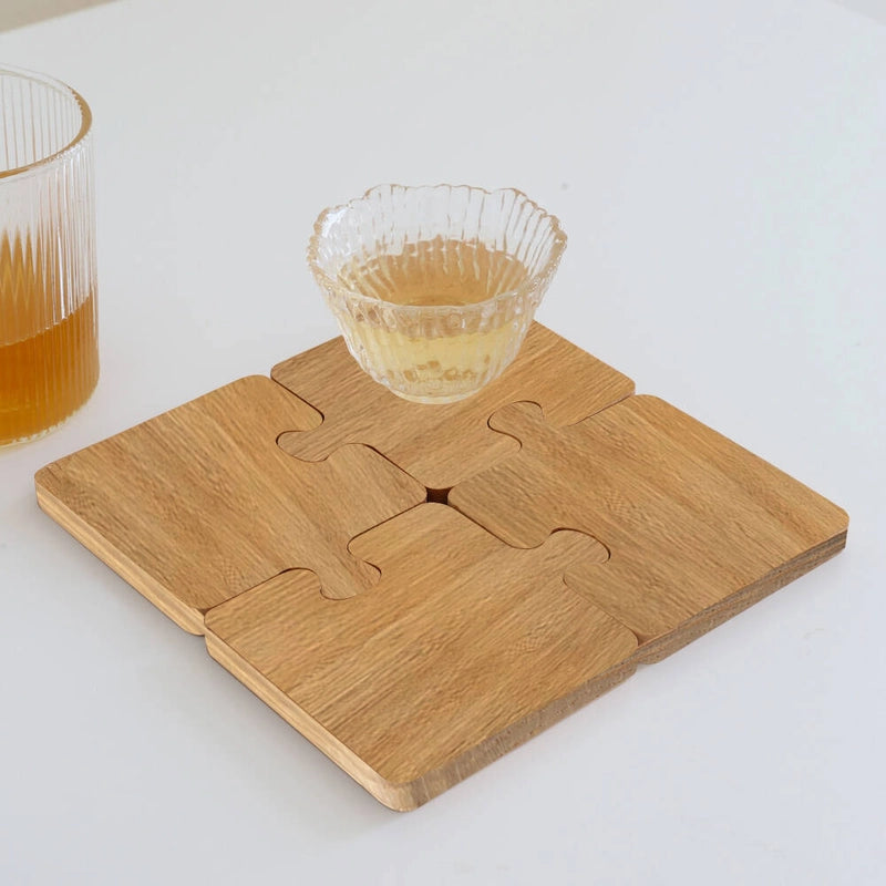 Japanese Style Cookie Coaster Beech Wood Black Walnut Wood Insulation Mat Placemat Coaster Cute Simple Pat Wind Insulation Mat