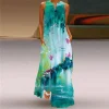 Women's Sleeveless Summer Floral Print Maxi Dress