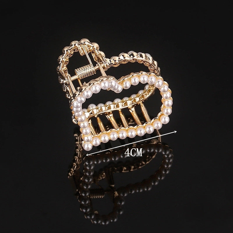 Minimalist Solid Color Alloy Inlay Rhinestones Hair Claws 1 Piece