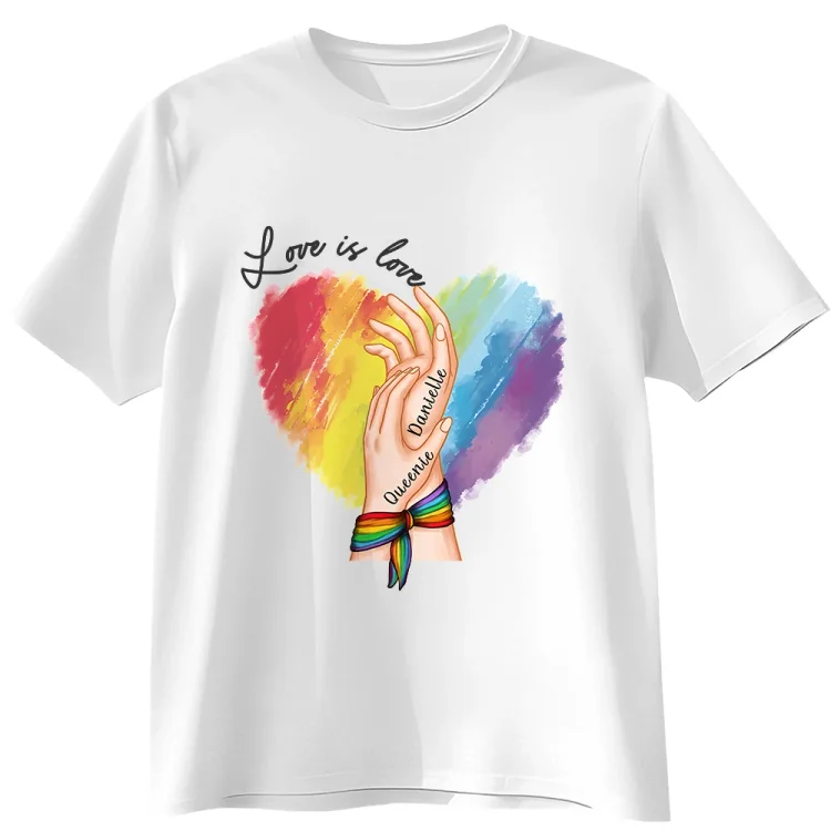 Personalized T-Shirt-Love Is Love Hand In Hand
