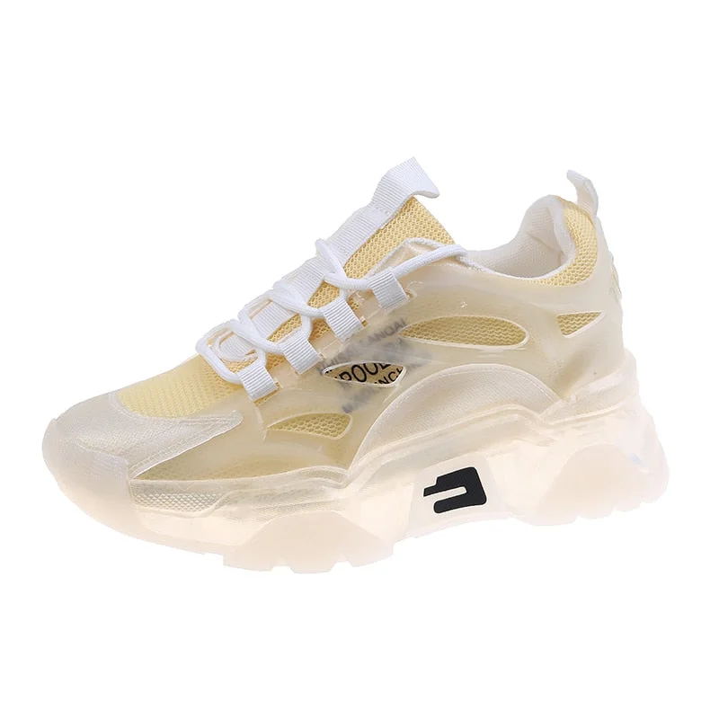 Fashion Women's Casual Sneakers 2021 Trendy Jelly Sole Women Sport Shoes Chic Girls Chunky Sneakers Breathable Trainers