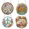 4Pcs Diamond Painting Flower Window Pendants Suncatcher Hanging Kits for Home Porch Farmhouse
