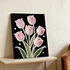 DIY Pearl Painting Tulip with Frame for Home Wall Decor(30x40cm)