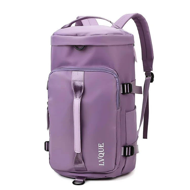 Unisex Backpack Travel Sports Compartment Gym Fitness Camping Bag (Purple)