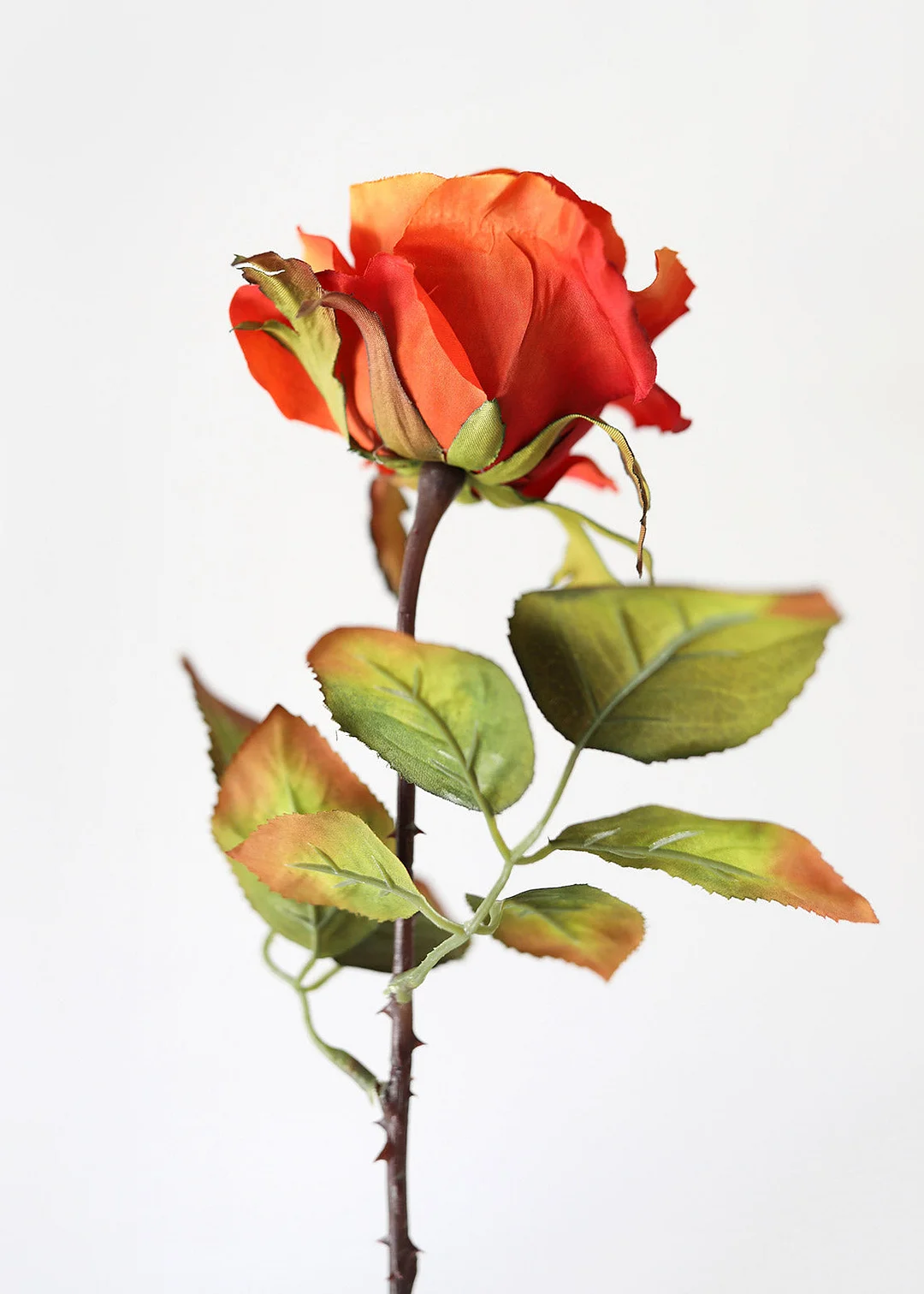 Fake Rose in Burnt Orange - 21"