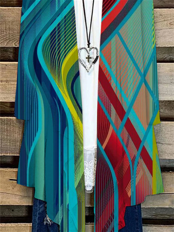 Women Half Sleeve V-neck Solid Color Dress