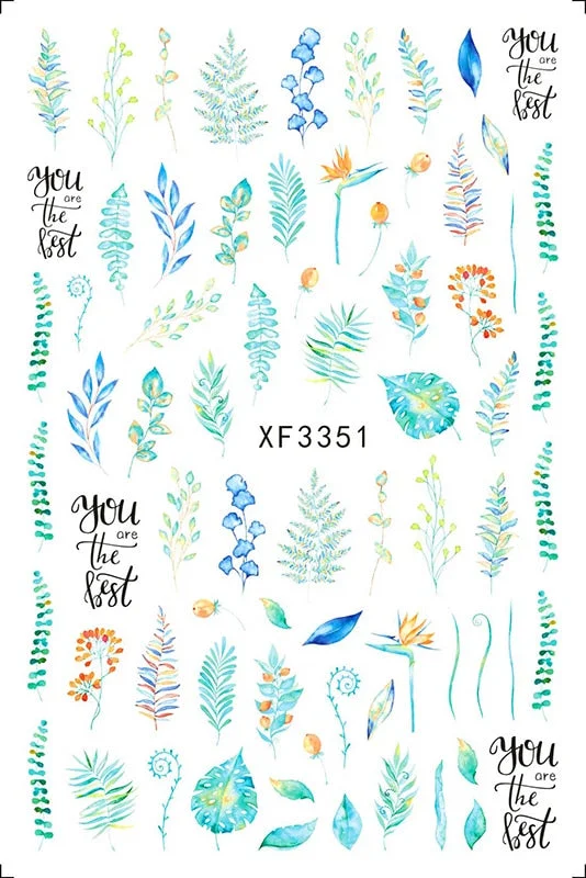 Popular Daisy Nail Sticker for Design Decoration Sunflower Nail Art Decals Adhesive Himawari Sticker for Nail Manicure Design