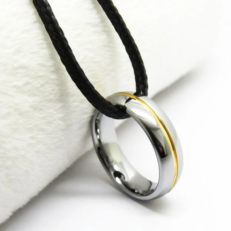 6MM 8MM Women's Or Men's Silver Tungsten Carbide Wedding Matching Rings with Gold Groove Inlay